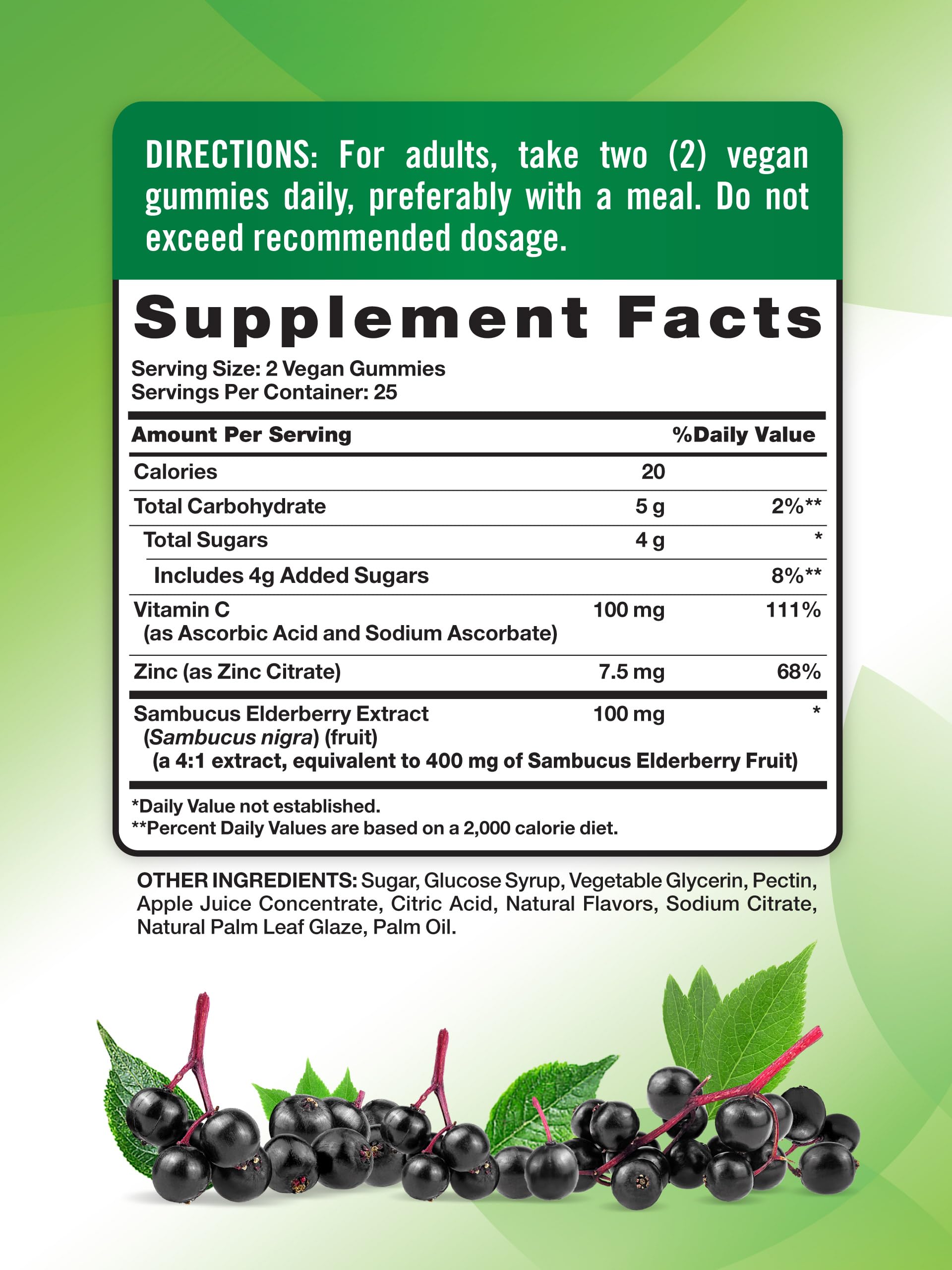Nature's Truth Black Elderberry Gummies packaging highlights vegan and gluten-free attributes