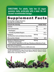Nature's Truth Black Elderberry Gummies packaging highlights vegan and gluten-free attributes
