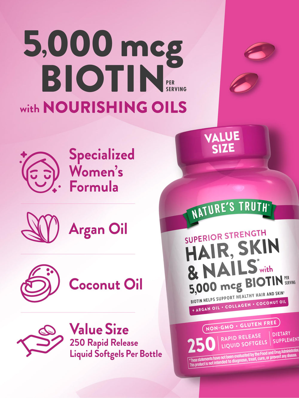Nature's Truth 250-count bottle highlights value-sized supplement for ongoing use