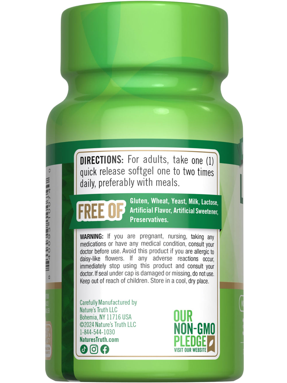Bottle front showing 39 softgels per bottle for routine use.