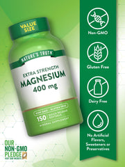 Nature's Truth bottle label detail emphasizing non-GMO and gluten-free features