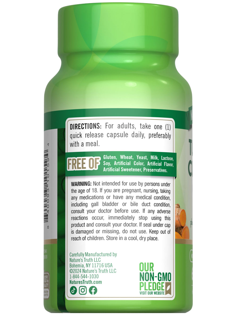 Nature's Truth supplement bottle on wood background for a wholesome routine.