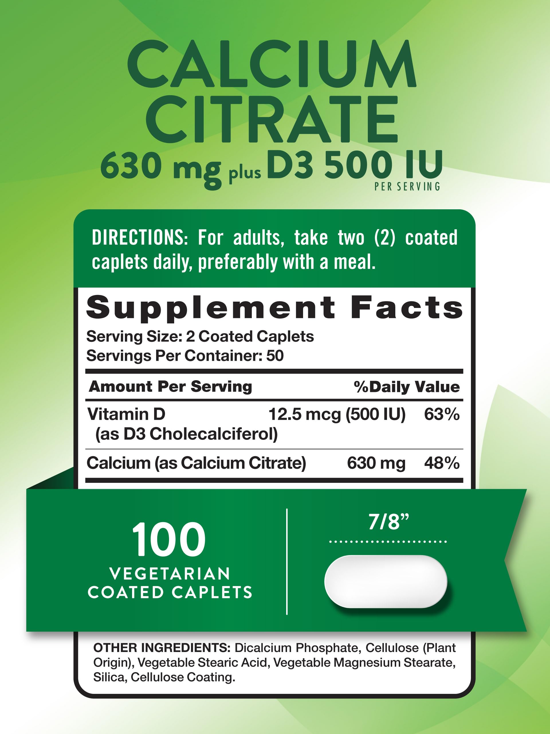 Nature's Truth calcium citrate caplets in close up view
