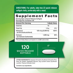Nature's Truth calcium-D3 softgels closeup demonstrates quick-release formula for convenient daily use