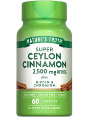 Nature's Truth Ceylon Cinnamon capsules bottle; convenient daily wellness support