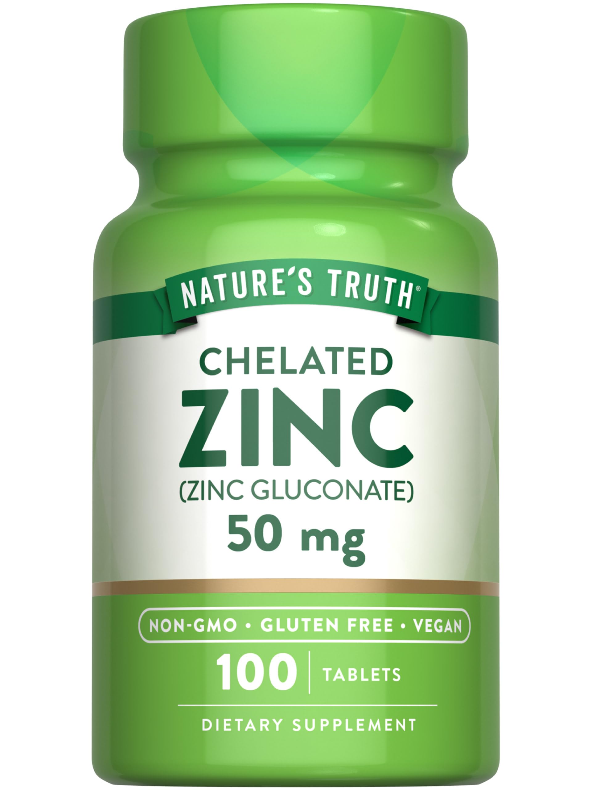 Nature's Truth chelated zinc 50 mg bottle supports daily mineral balance