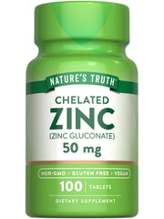 Nature's Truth chelated zinc 50 mg bottle supports daily mineral balance