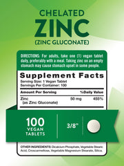 Nature's Truth chelated zinc 50 mg tablets closeup for everyday wellness
