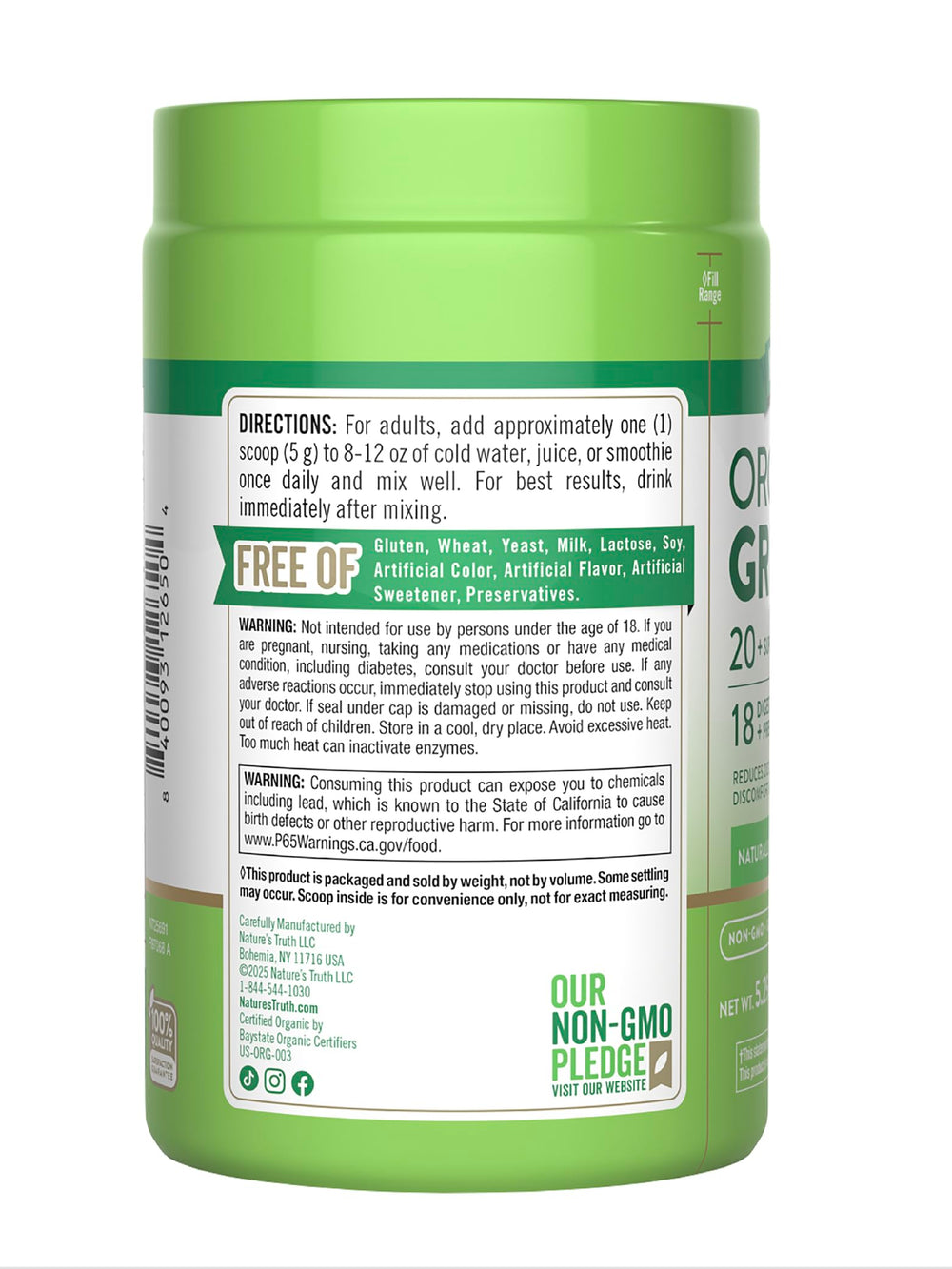 Nature's Truth clean-label packaging highlights transparent ingredient standards.
