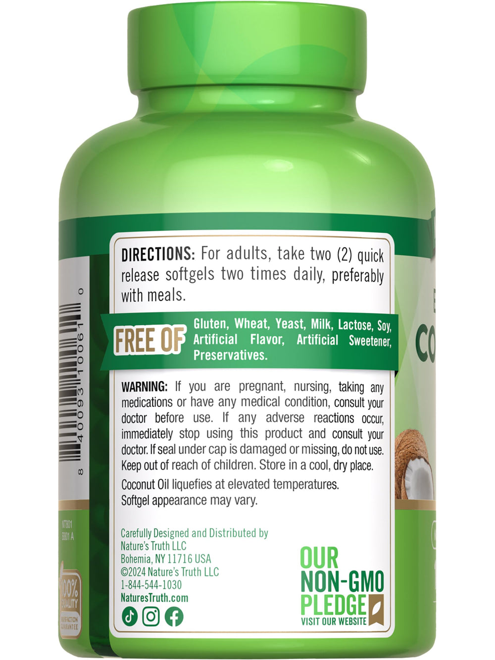 Nature's Truth coconut oil softgel usage for daily routine