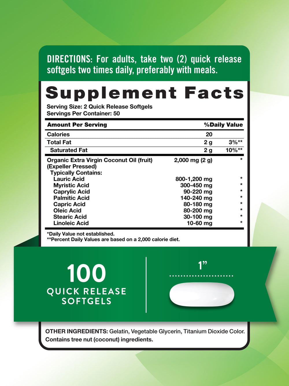 Nature's Truth coconut oil softgel pack is easy to store.