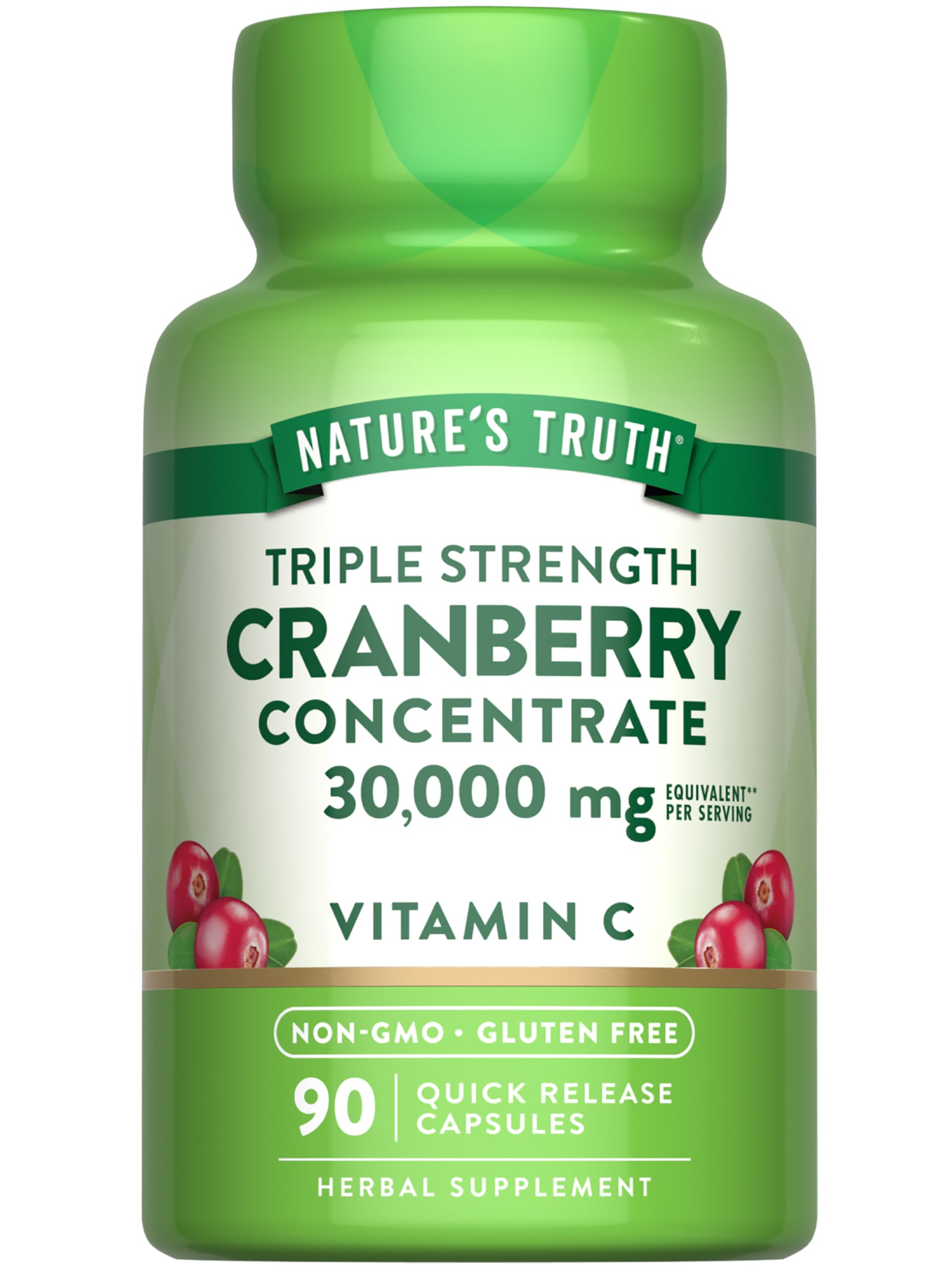 Nature's Truth Cranberry Concentrate bottle showing high-potency daily support