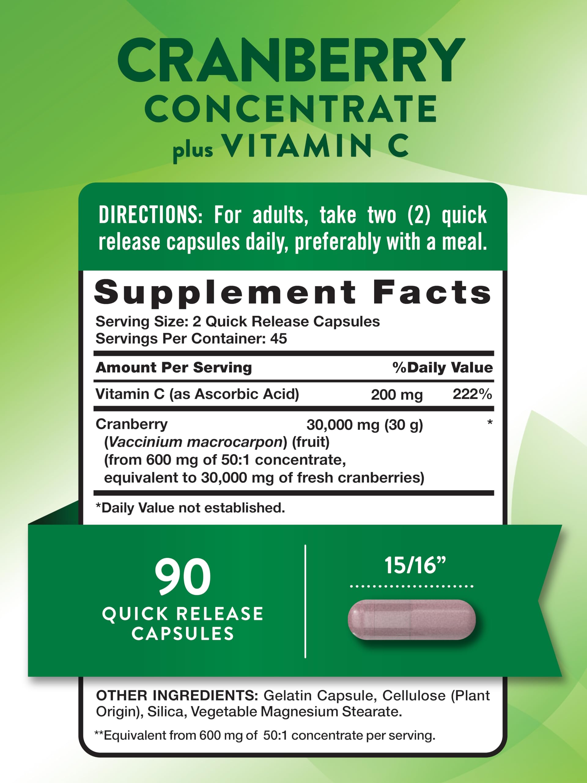 Nature's Truth Cranberry Concentrate capsule close-up for easy supplementation