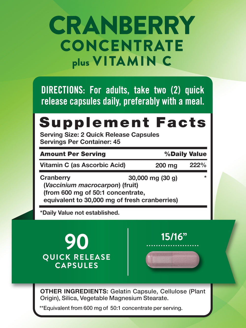 Nature's Truth Cranberry Concentrate capsule close-up for easy supplementation