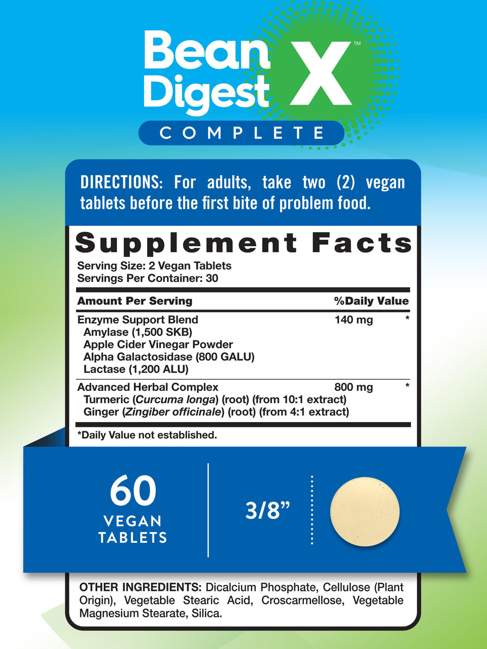 Nature's Truth Digestive Enzymes front label shows vegan and gluten-free formula