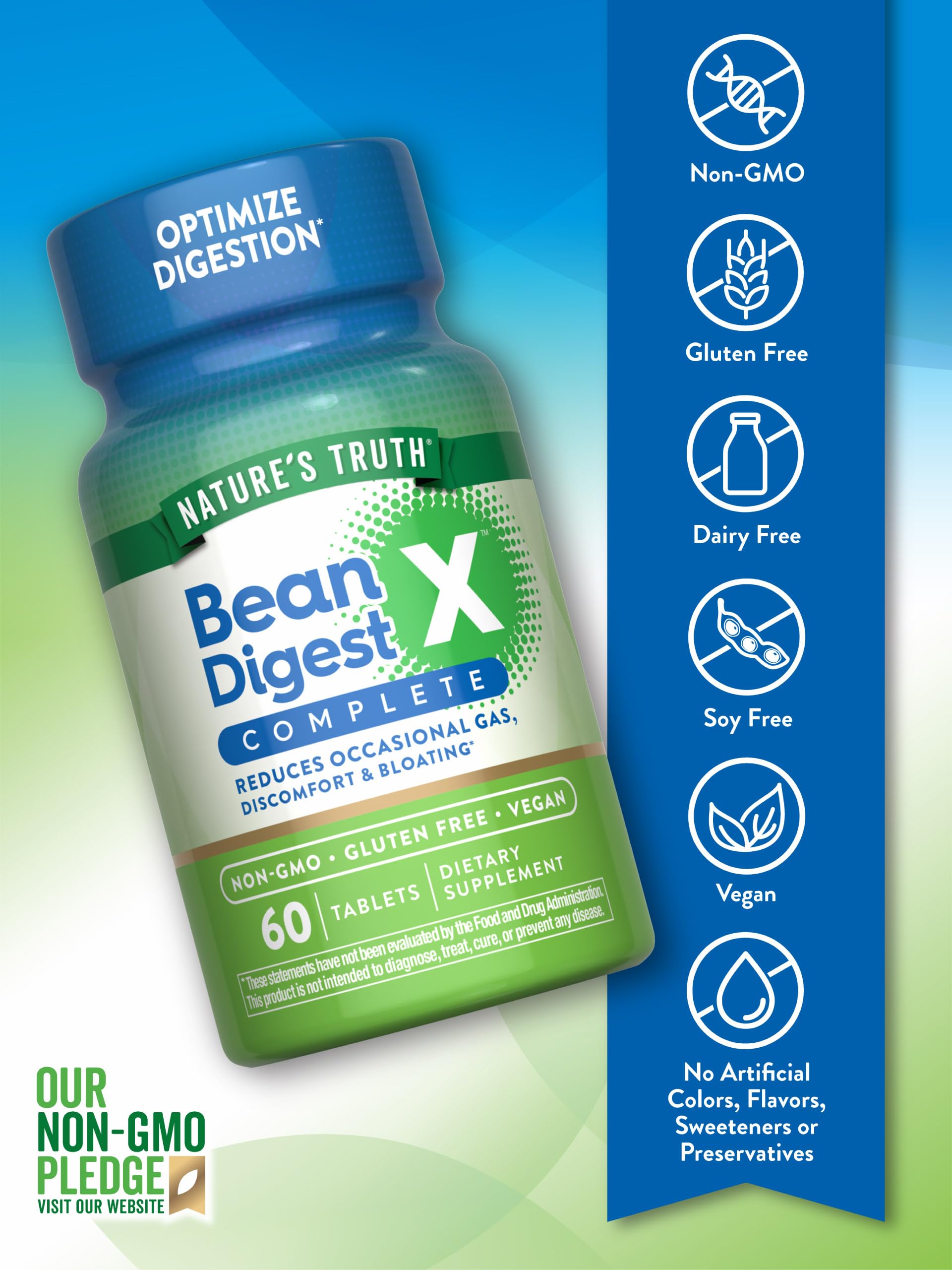 Nature's Truth Digestive Enzymes tablets highlight vegan-friendly supplement