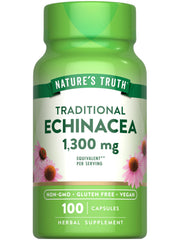 Nature's Truth Echinacea Extract Capsules bottle front view highlights vegan gluten-free daily wellness support