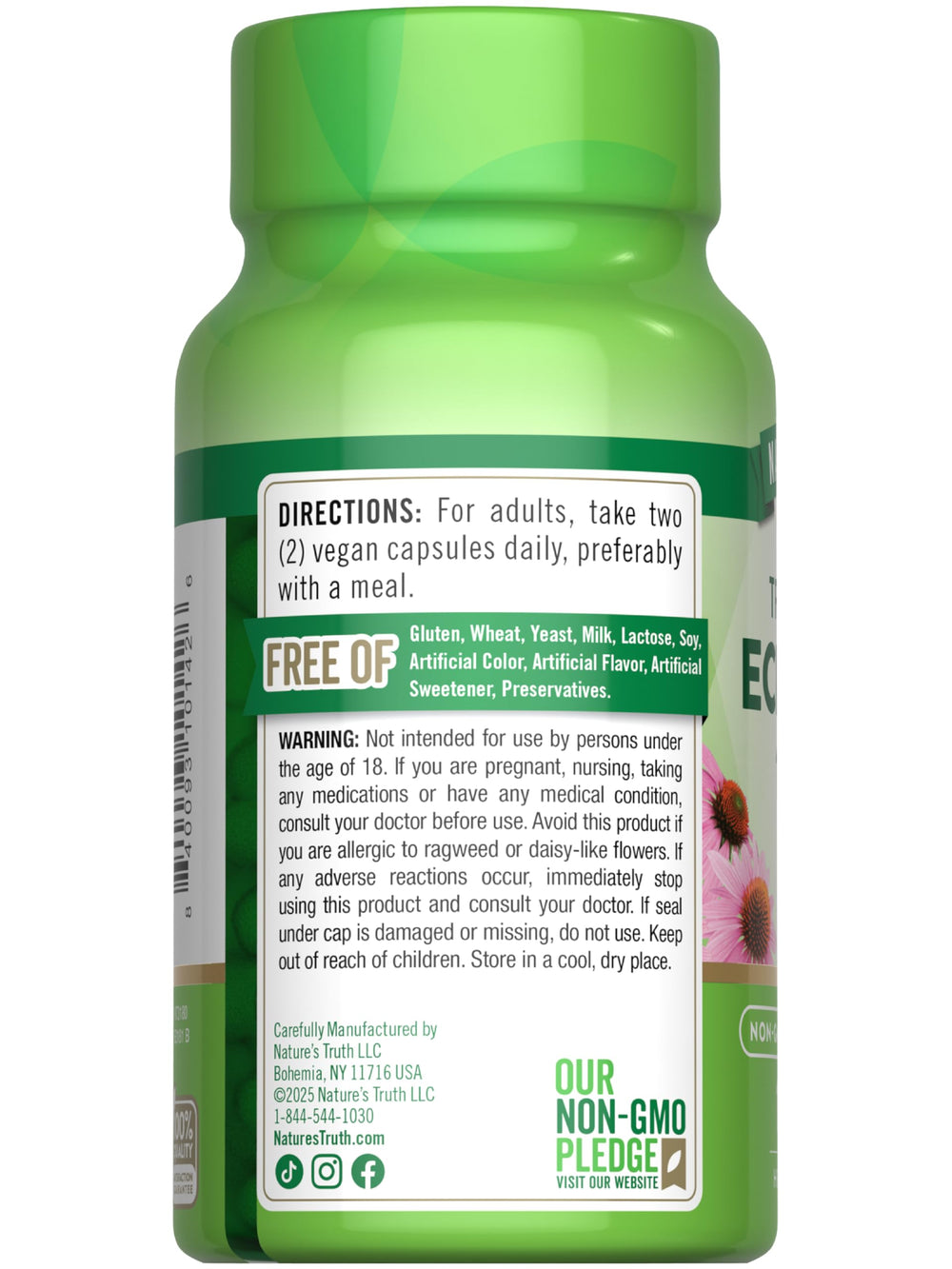Nature's Truth Echinacea Extract Capsules bottle on kitchen shelf for daily wellness