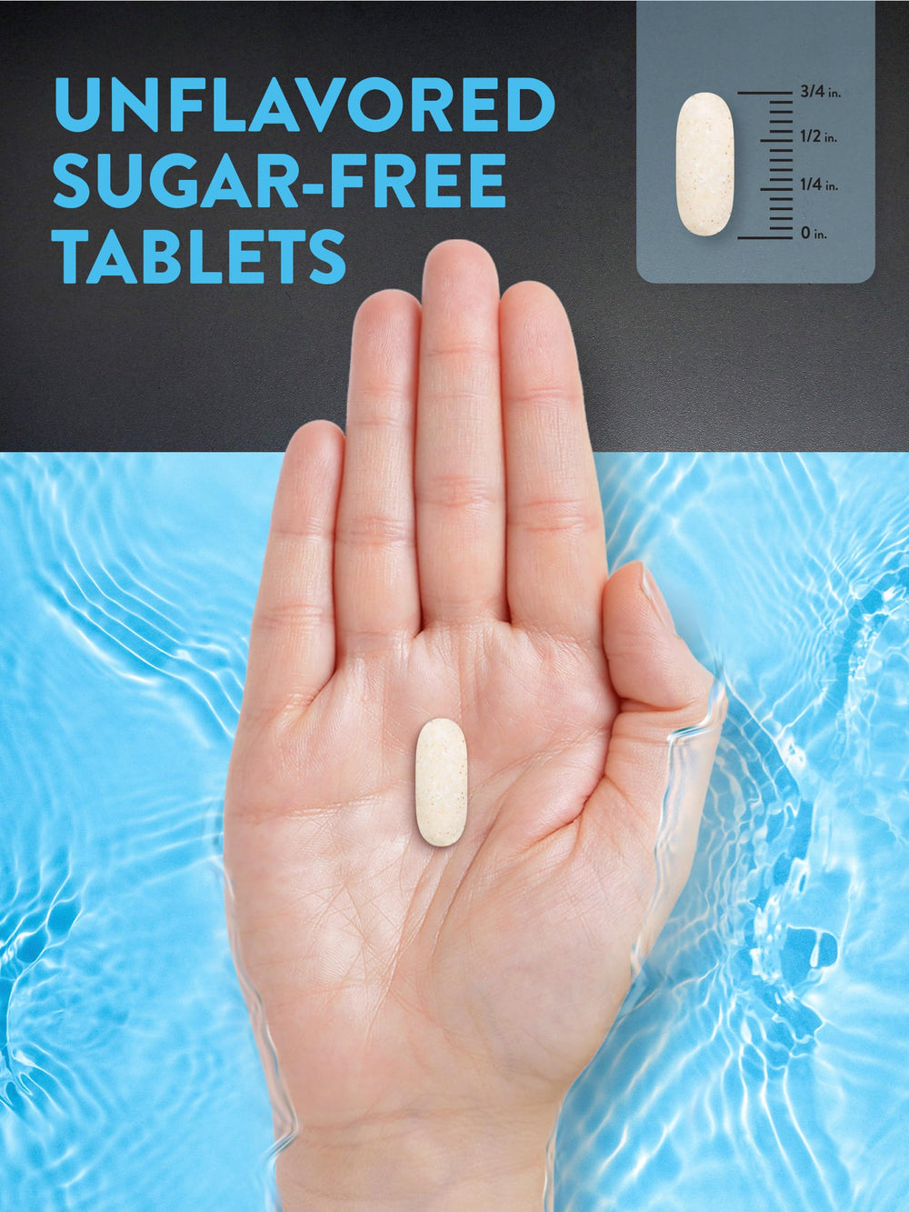 Nature's Truth electrolyte tablets tablet close-up emphasizing compact travel size