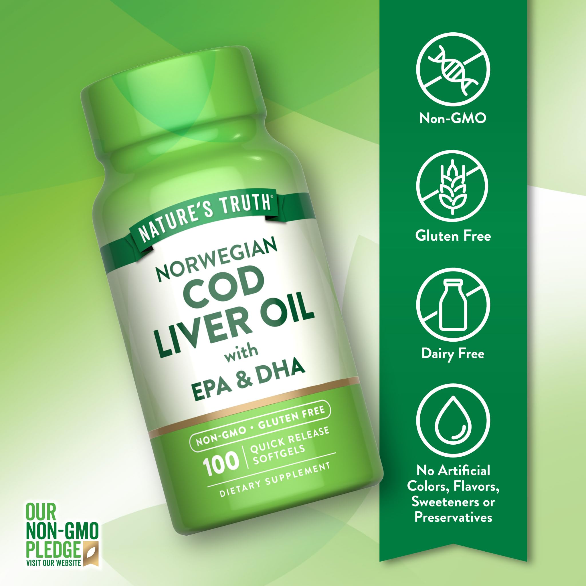 Nature's Truth label shows EPA and DHA per serving.