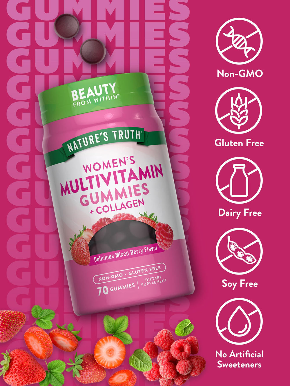 Nature's Truth etiqueta sin gluten y sin OGM, opción consciente.