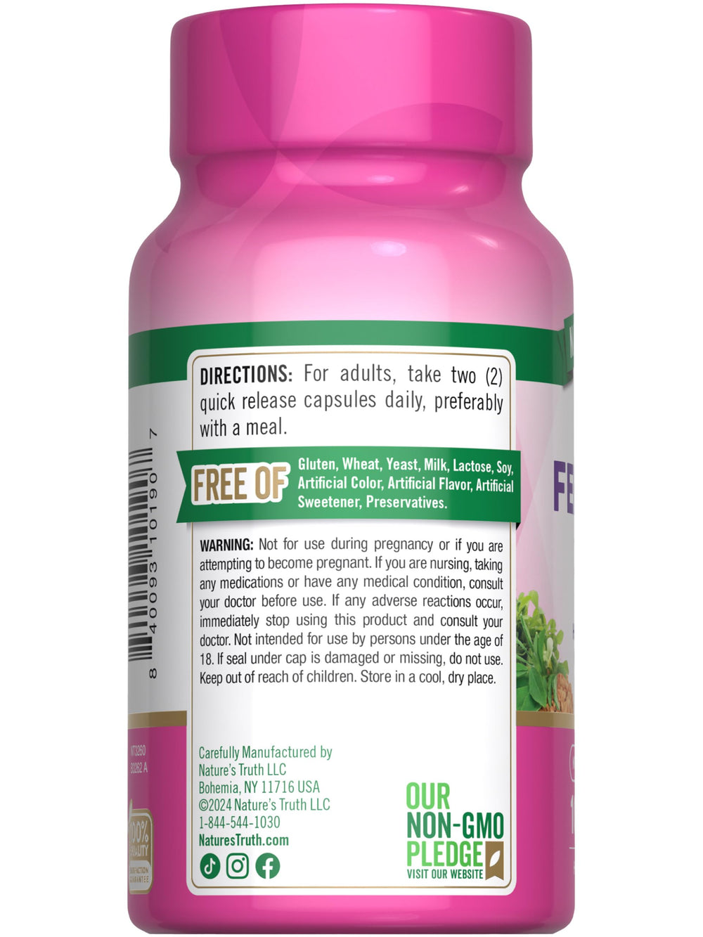 Nature's Truth fenugreek seed capsules on shelf signaling trusted vitamin innovation