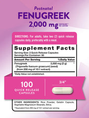 Nature's Truth fenugreek seed capsules quick-release bottle for fast, convenient use