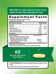 Nature's Truth fish oil bottle being poured to show easy daily intake.