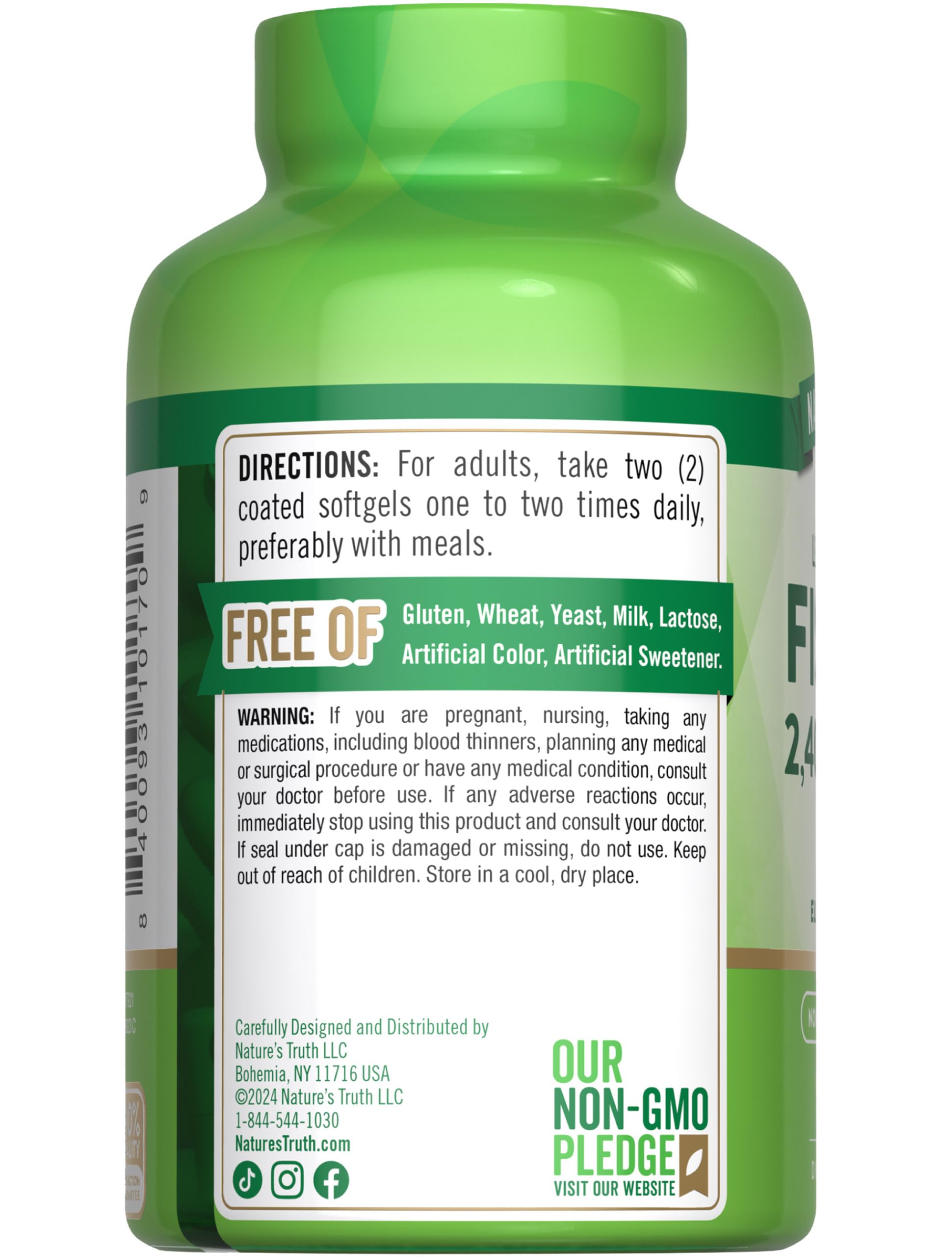 Nature's Truth lemon-scent odorless fish oil capsule