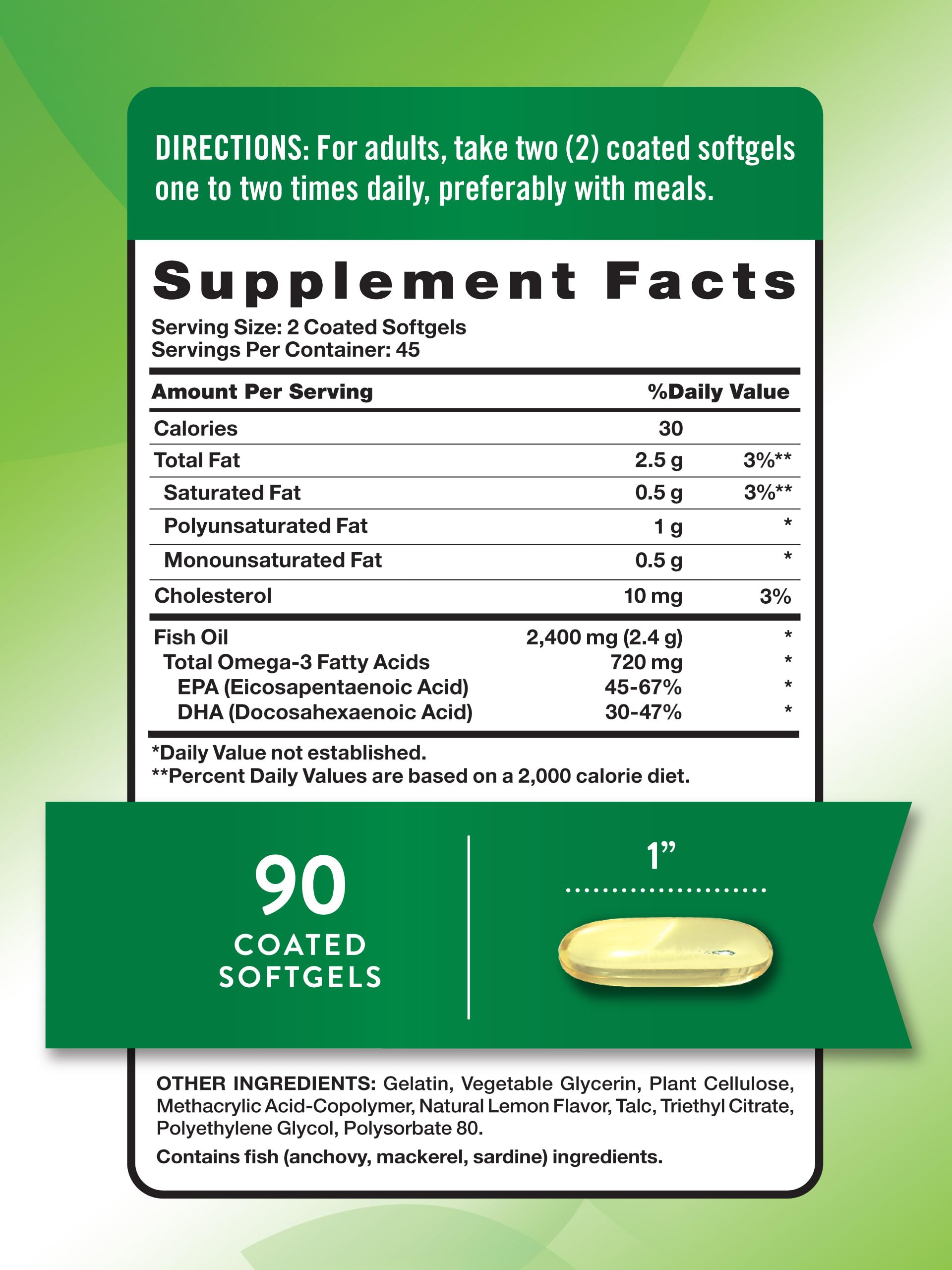 Nature's Truth omega-3 bottle with label