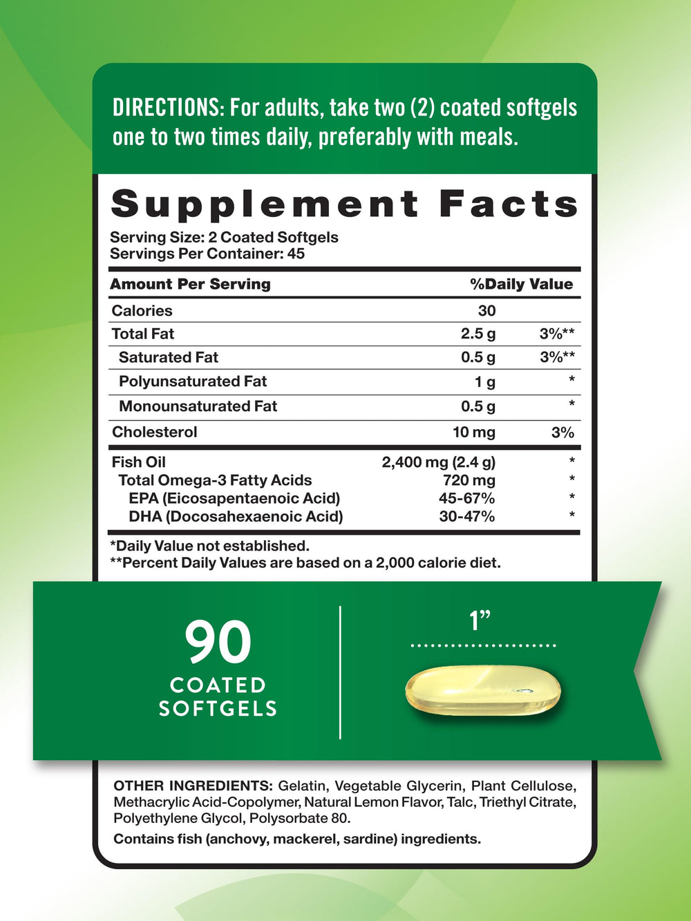 Nature's Truth omega-3 bottle with label