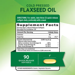 Nature's Truth flaxseed oil softgels bottle back showing gluten-free and non-GMO labels
