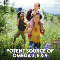 Nature's Truth flaxseed oil softgels label detail with ingredients and allergen information