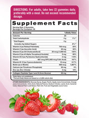 Nature's Truth gominolas multivitamínicas sabor frutos rojos para vitalidad diaria.