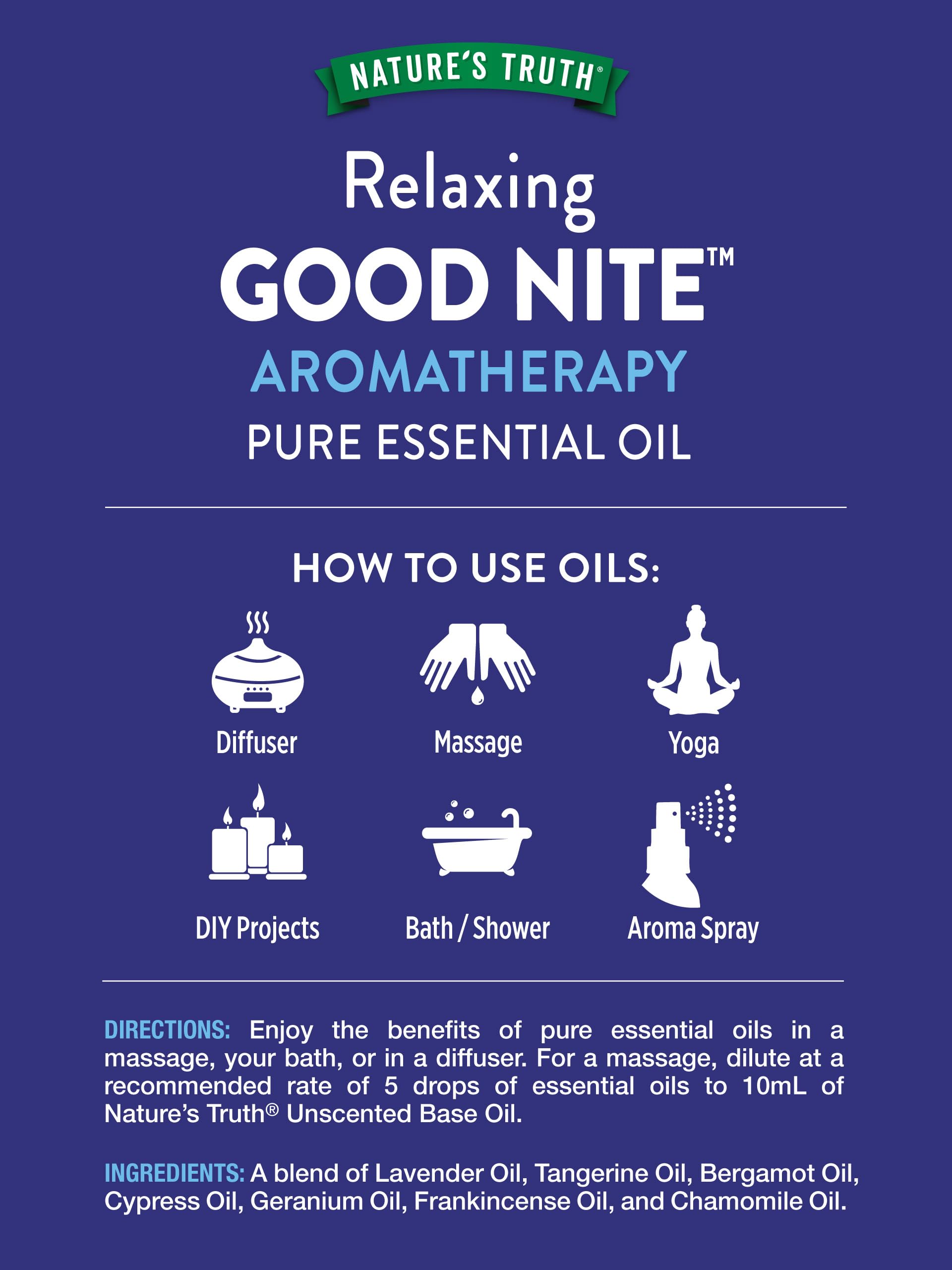 Nature's Truth Good Nite diffuser-ready blend for a soothing evening atmosphere