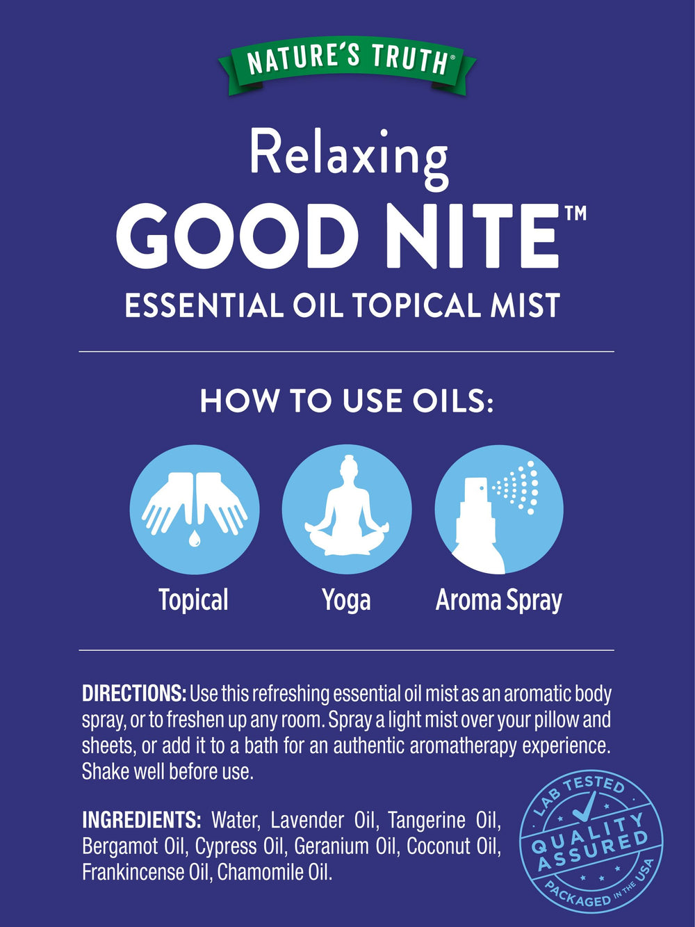 Good Nite label closeup shows non-GMO and fragrance-free notes
