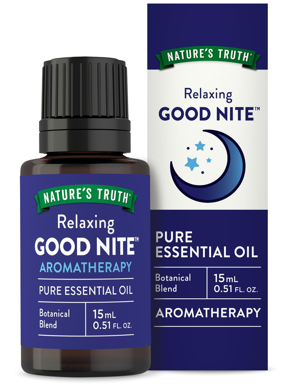 Nature's Truth Good Nite essential oil bottle for calming aromatherapy diffusion