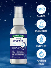 Good Nite skin-application scene highlights gentle topical spray