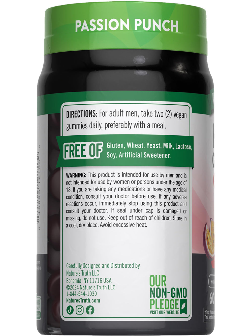 Nature's Truth Horny Goat Weed Gummies Passion Punch flavor close-up.