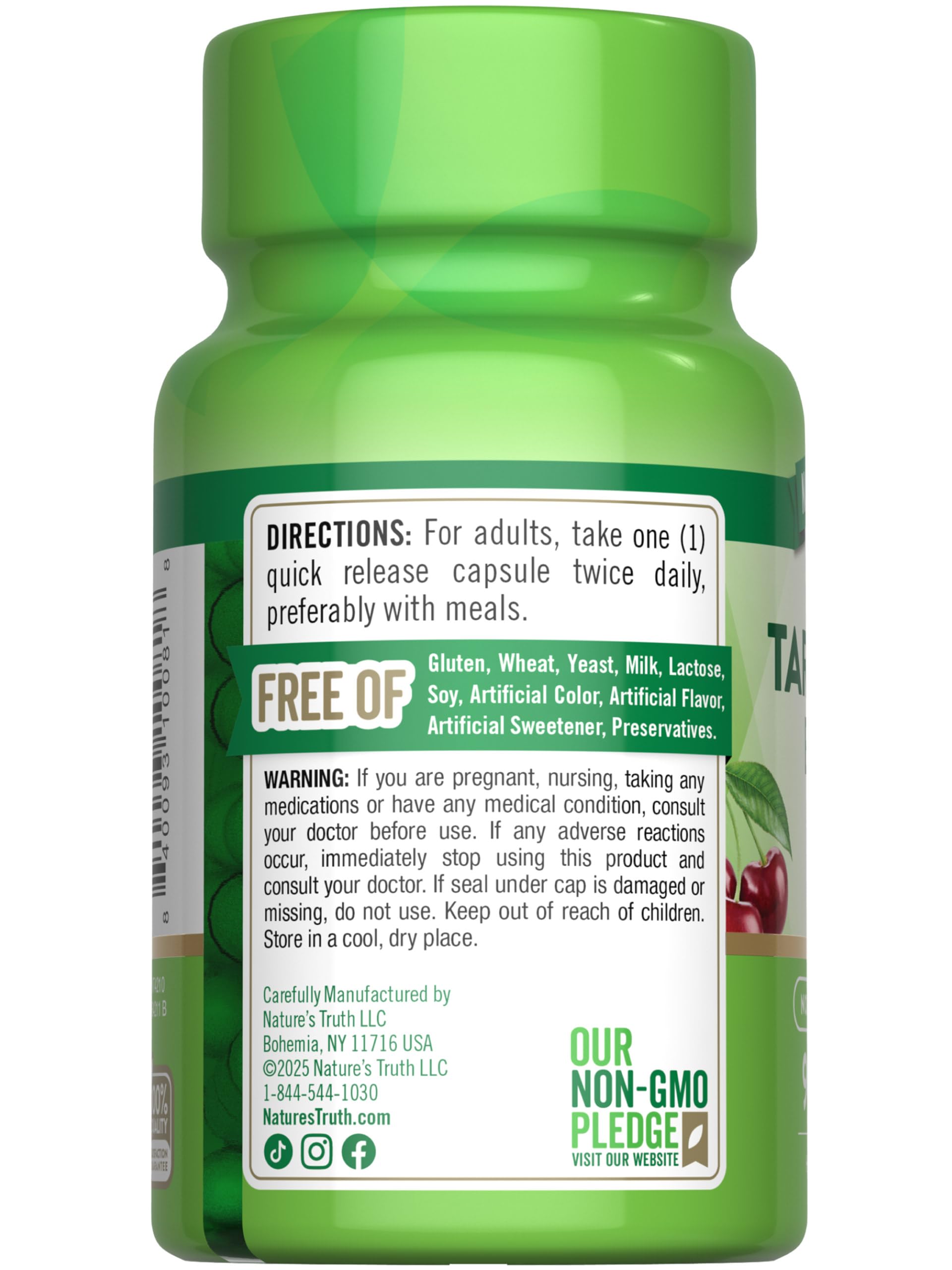 Premium wellness option: Nature's Truth Tart Cherry Extract in protective bottle.