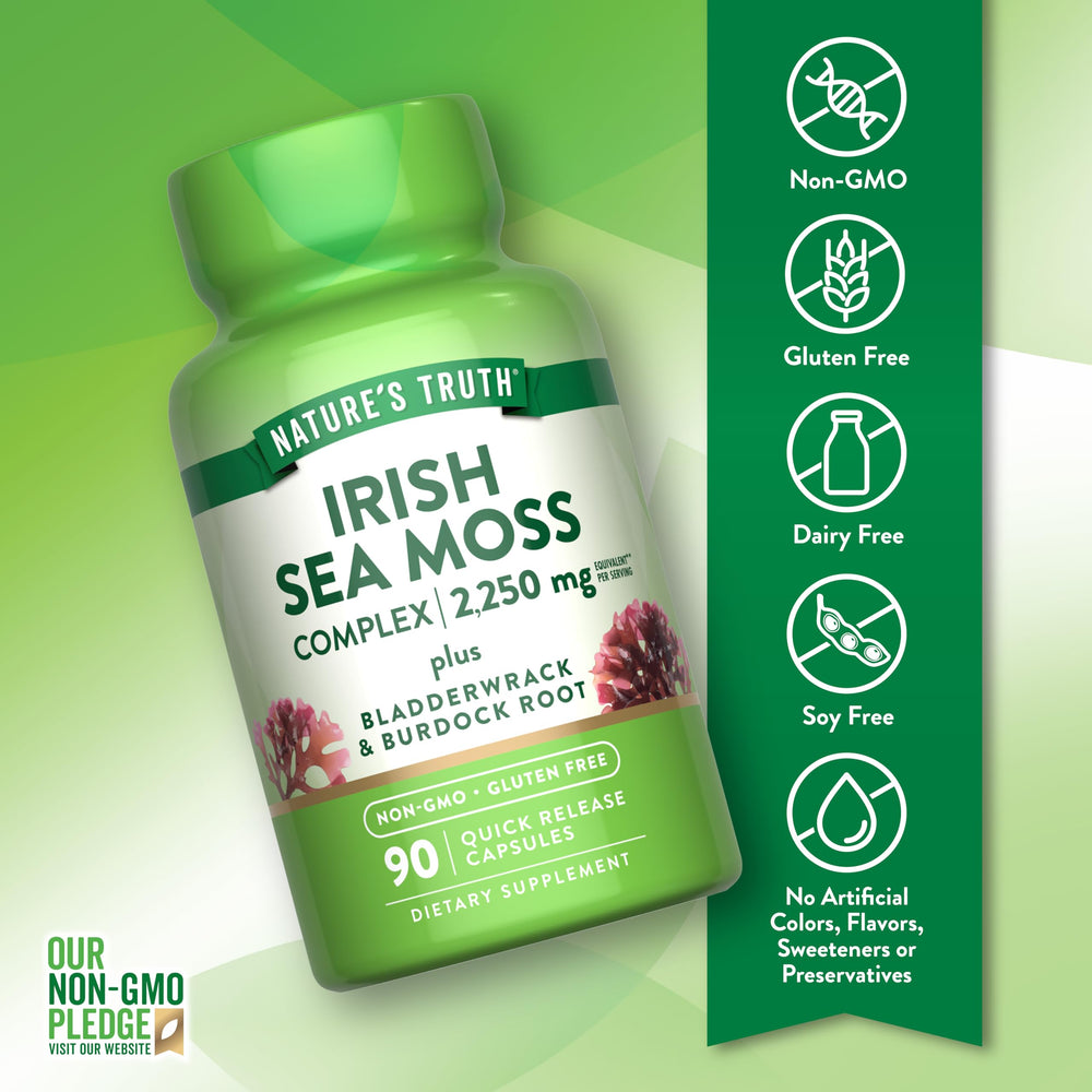 Nature's Truth Irish Sea Moss Capsules burdock root blend for daily support