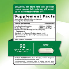 Nature's Truth Irish Sea Moss Capsules with bladderwrack ingredient highlight