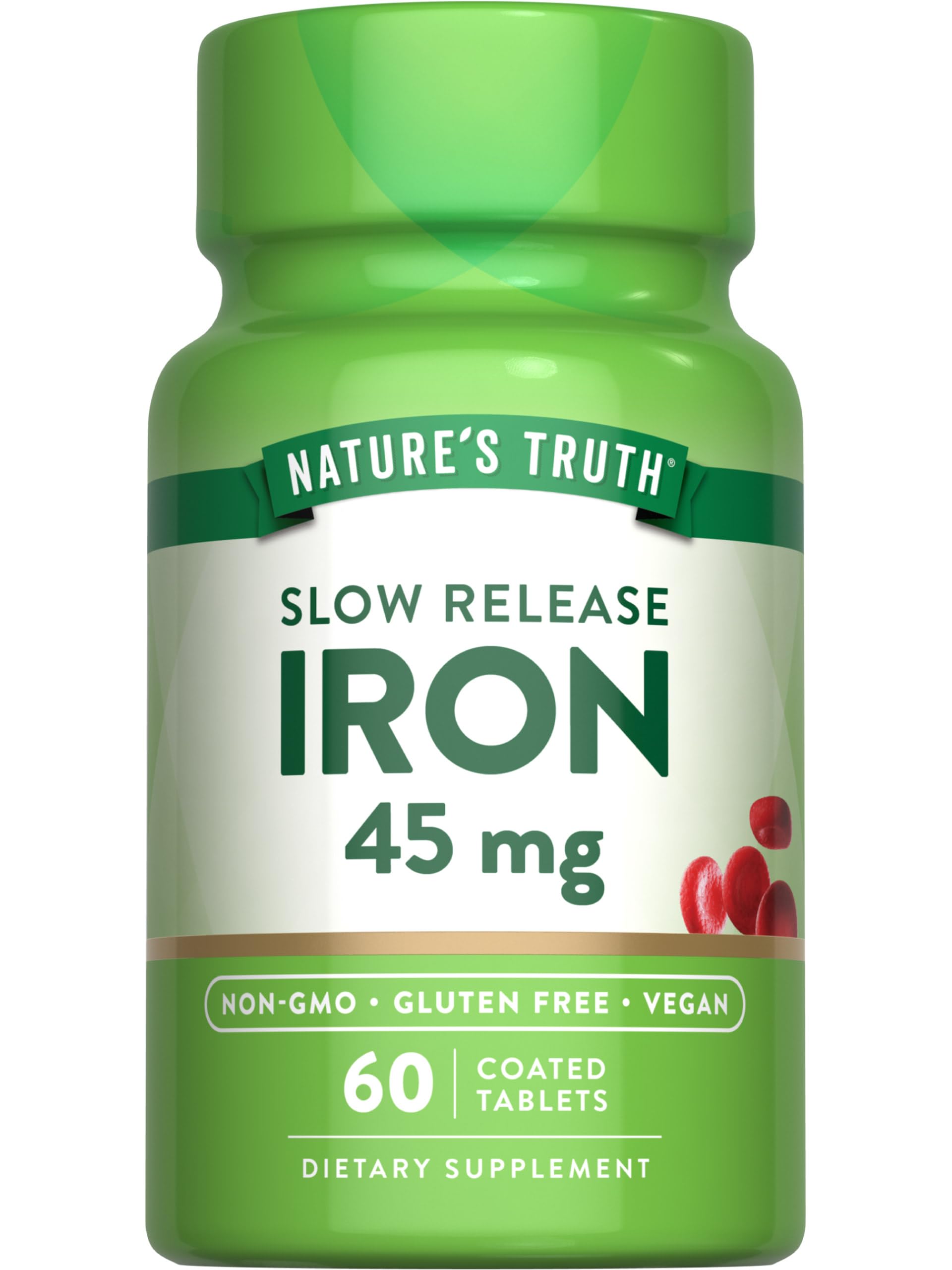 Nature's Truth Iron Supplement 45mg bottle shown for daily mineral support