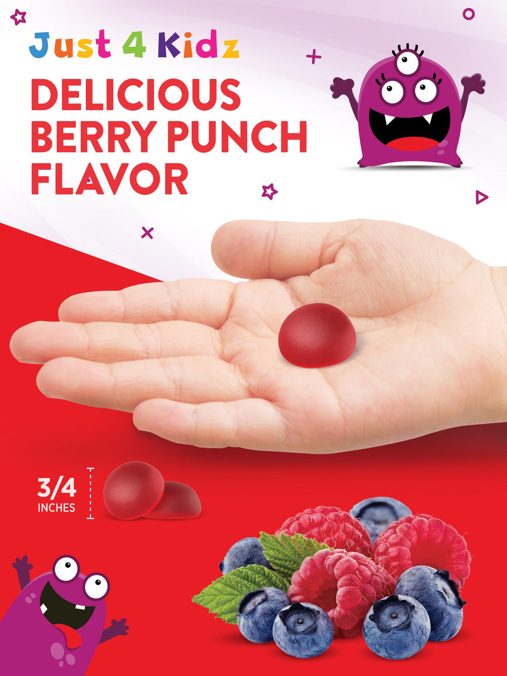 Nature's Truth Kids Multivitamin Gummies berry-flavored chews appealing to kids.