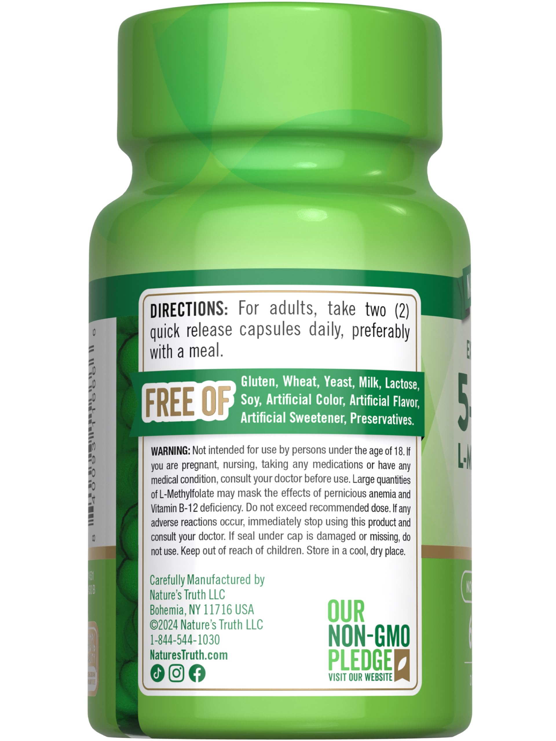 Nature's Truth L-Methylfolate 15mg two-bottle pack for ongoing supplementation.