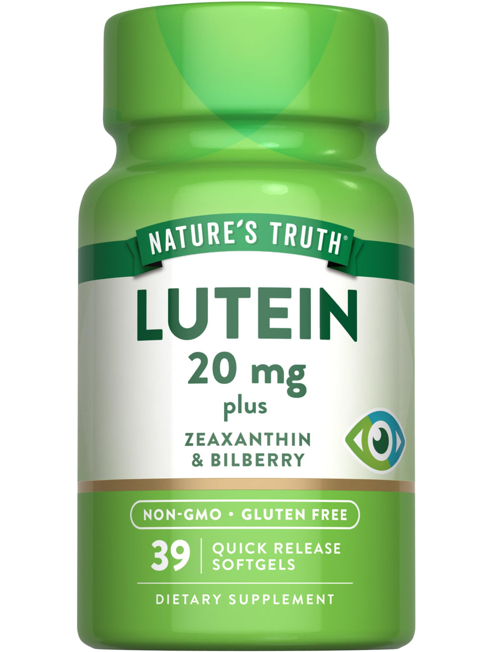 Nature's Truth Lutein and Zeaxanthin softgels bottle for daily eye support.