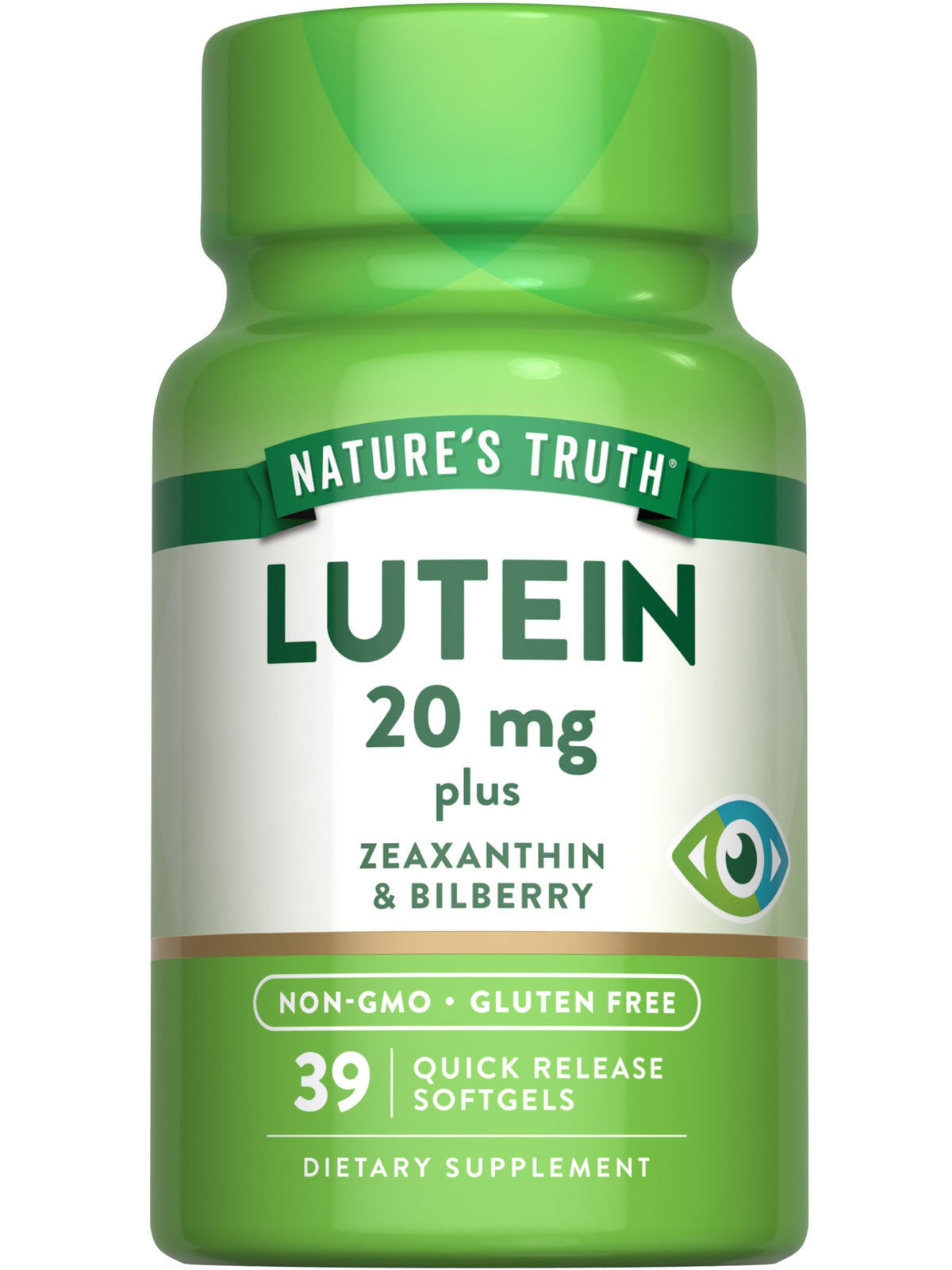 Nature's Truth Lutein and Zeaxanthin softgels bottle for daily eye support.