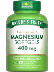 Nature's Truth Magnesium 400mg softgel bottle for daily mineral support.
