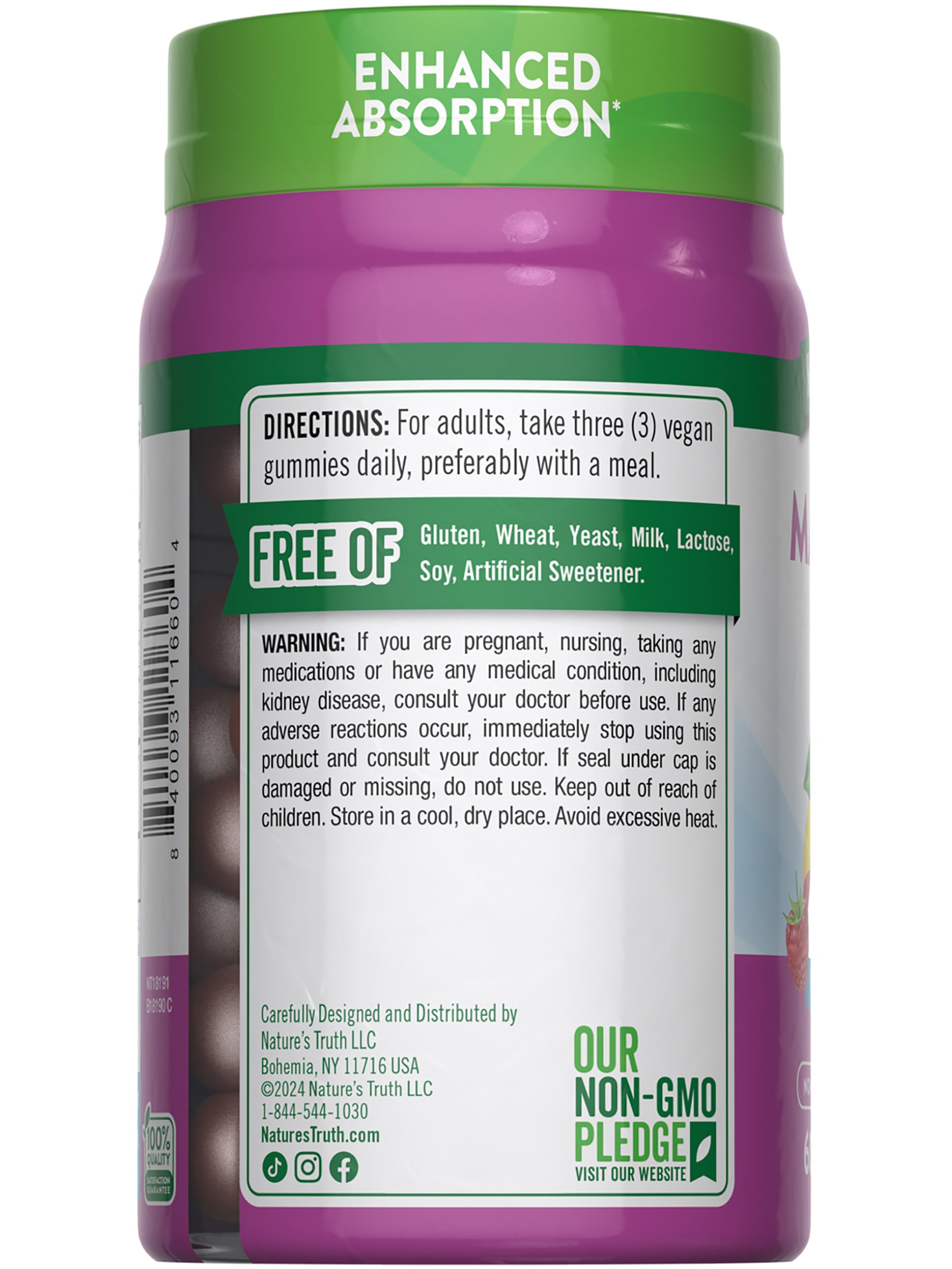 Nature's Truth Magnesium Gummies bottle demonstrates portable on-the-go use.