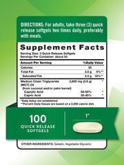 Close-up of Nature's Truth MCT Oil Pills softgels and cap.